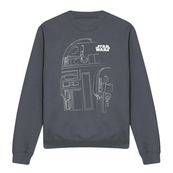 Star Wars Unisex Adult R2-D2 Outline Sweatshirt / Charcoal
